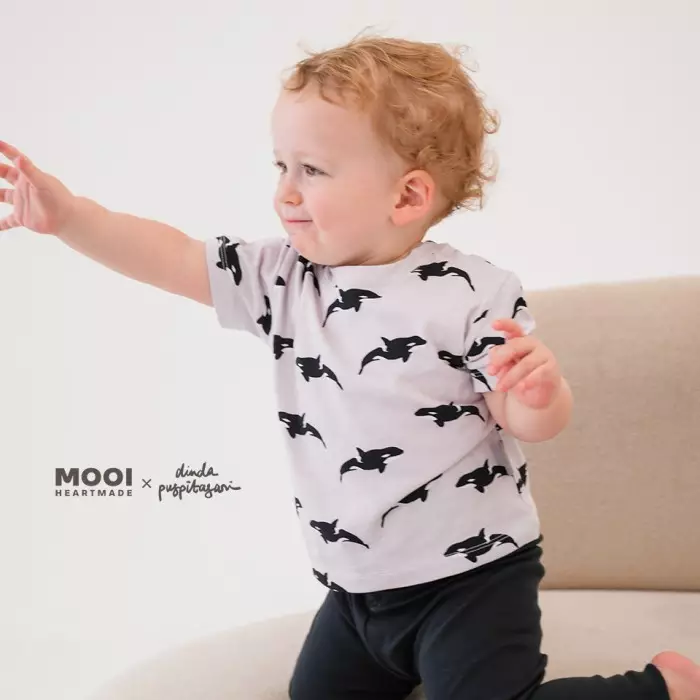 Mooi X Dinda Puspitasari Kaos Anak Laki - Laki Ruhie Printed Tee - Sky Blue