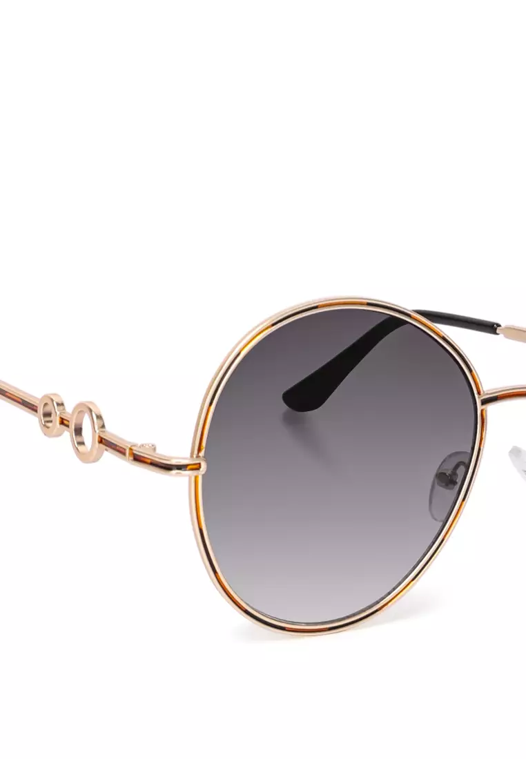 Grey Oversized Full Rim Oval Sunglasses
