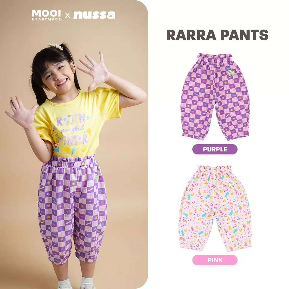 Mooi x Nussa Celana Panjang Anak Perempuan Rarra Pants - Pink
