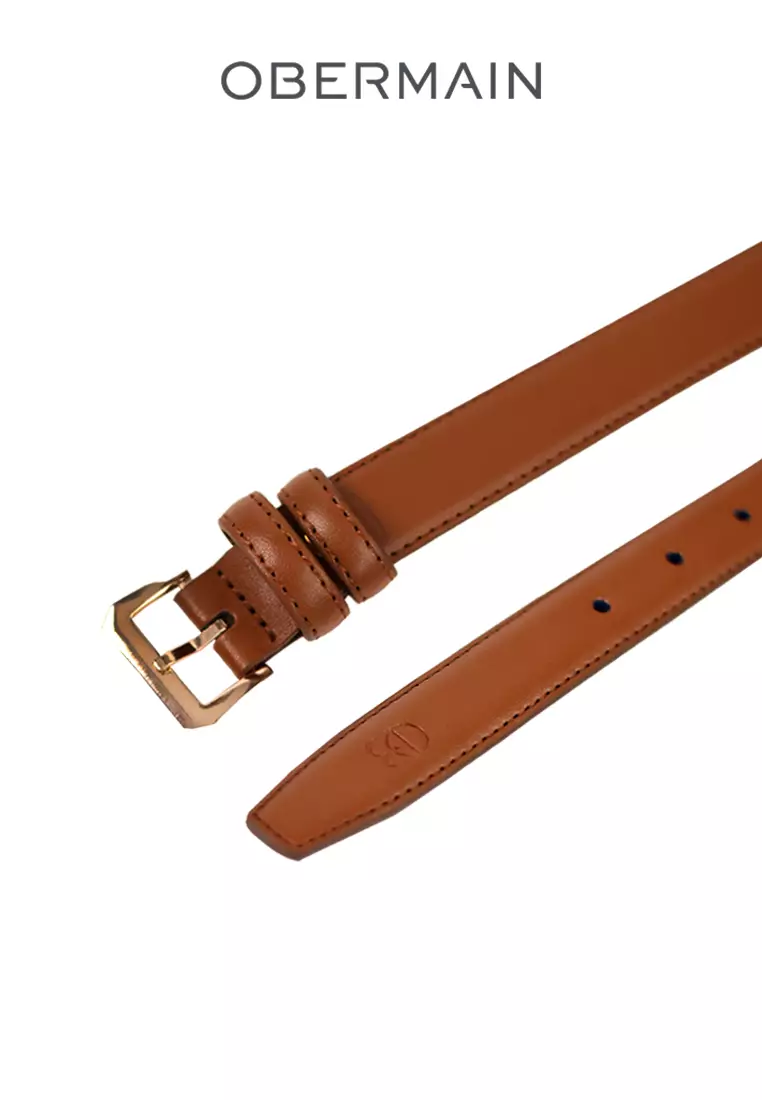 Ladies Belt 25MM Pin Buckle Leather Brown