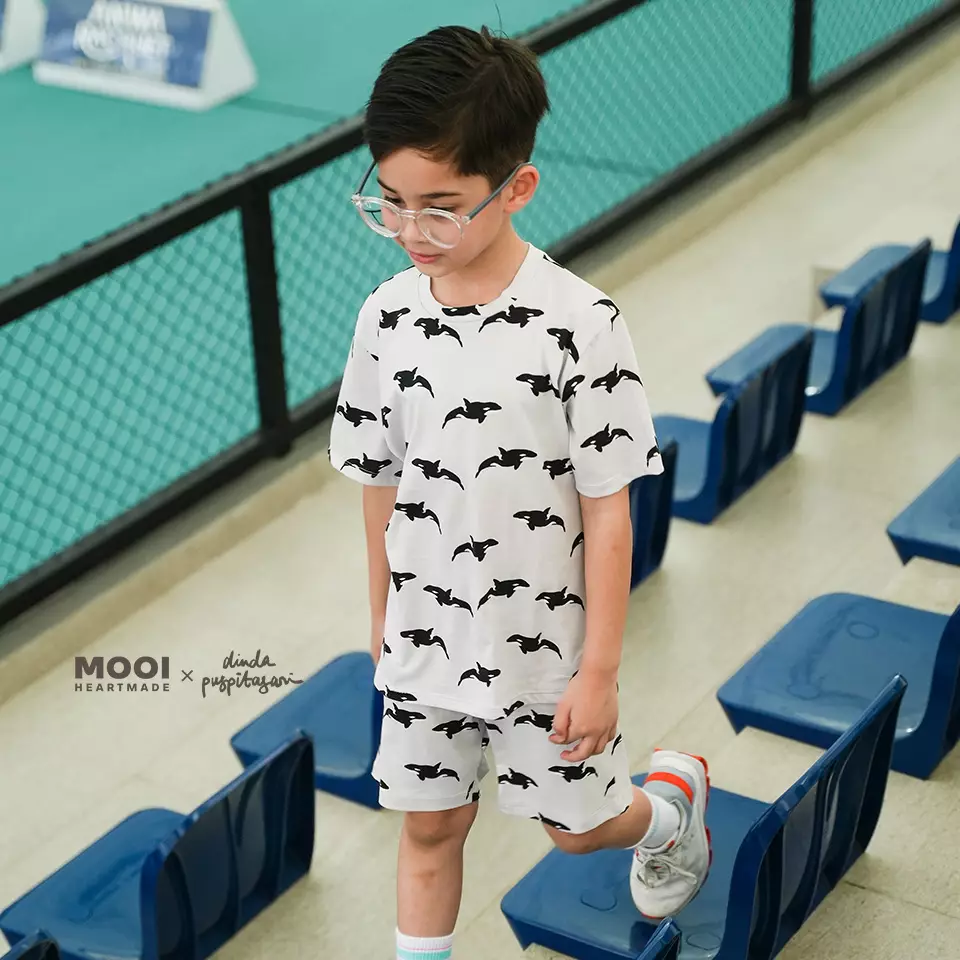 Mooi X Dinda Puspitasari Setelan Anak Laki-Laki Riyu Set - Sky Blue