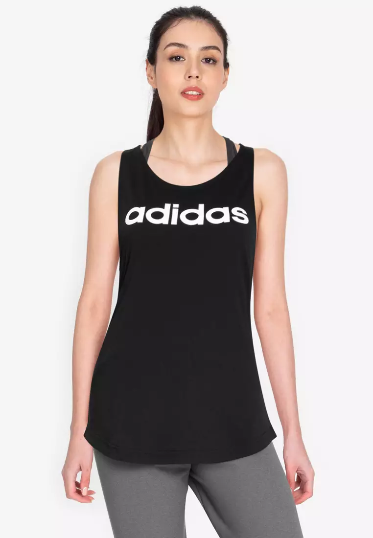 Black and white adidas cheap tank top