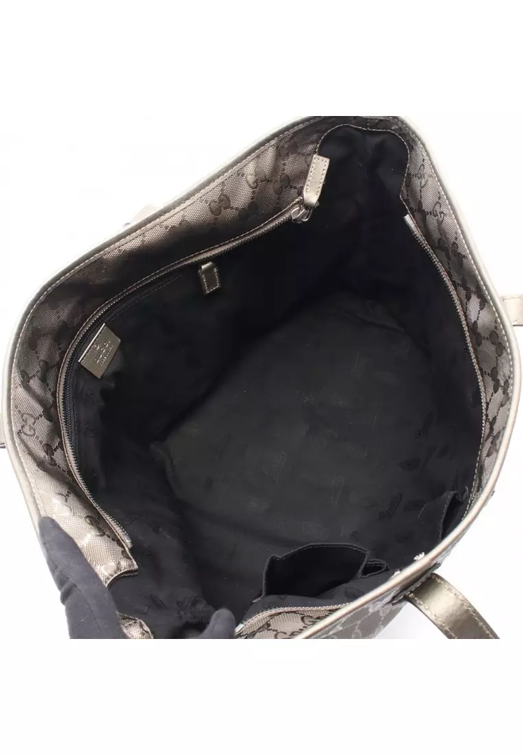 Pre-Loved Gucci GG Imprime Shoulder bag tote bag PVC leather bronze