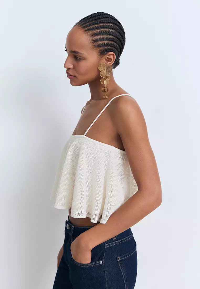 Buy Mango Ruffle Knit Top Online | ZALORA Malaysia
