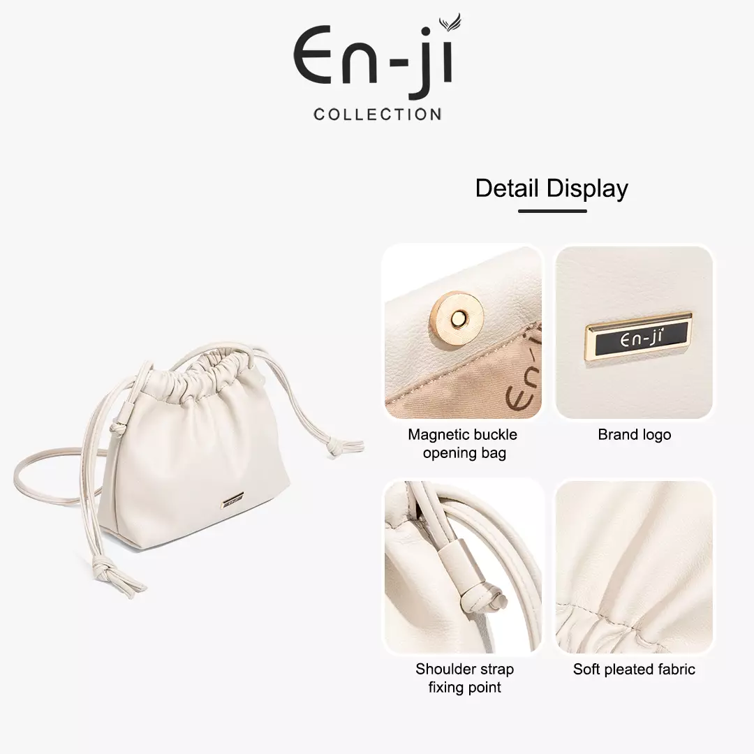 En-ji Solwa Slingbag Wanita Warna Cream