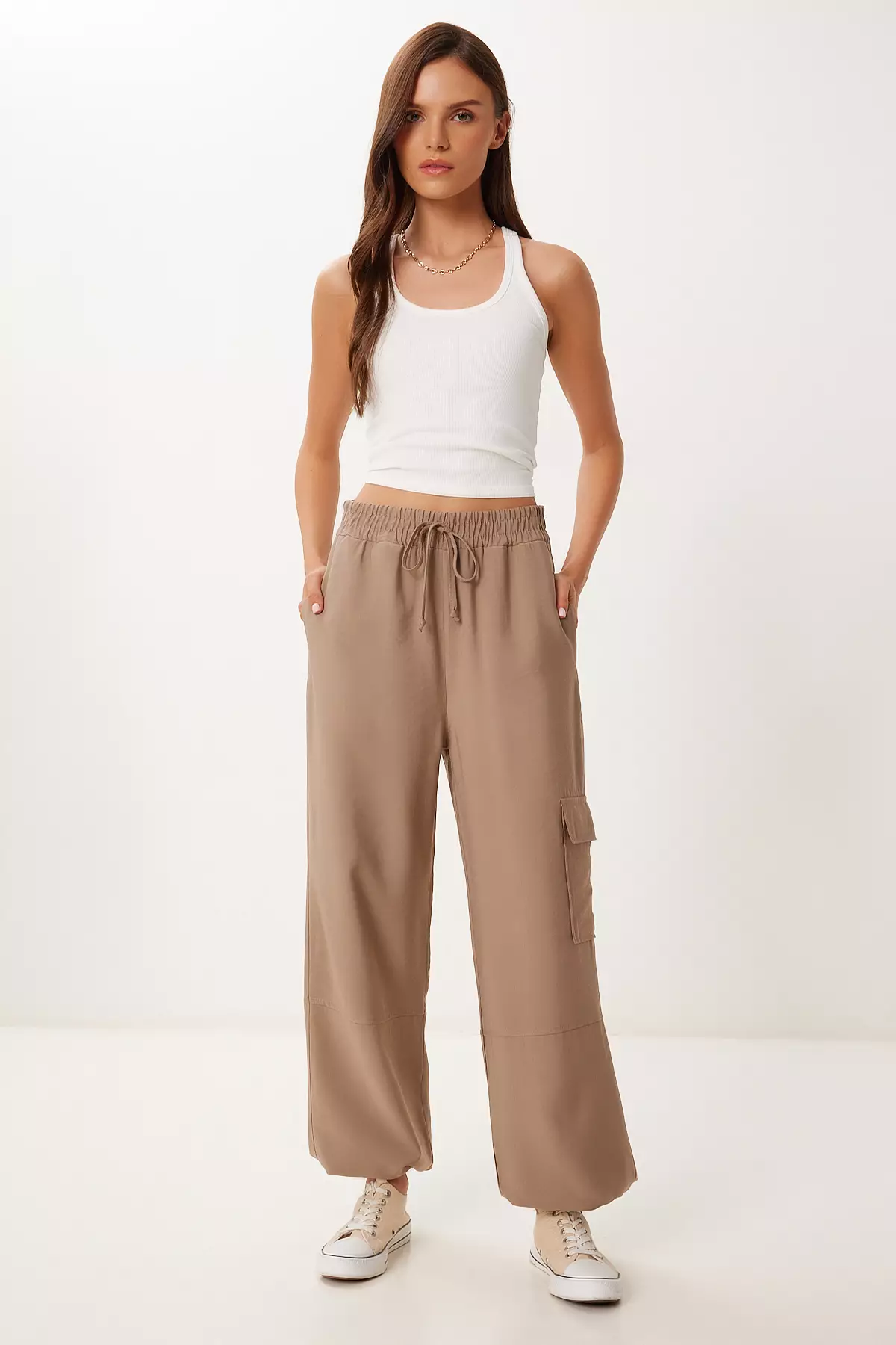 Women's Mink Pocket Linen Cargo Pants Mx00212