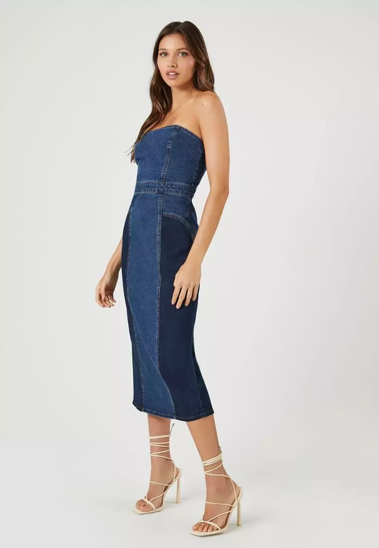 Denim midi bodycon dress 2025