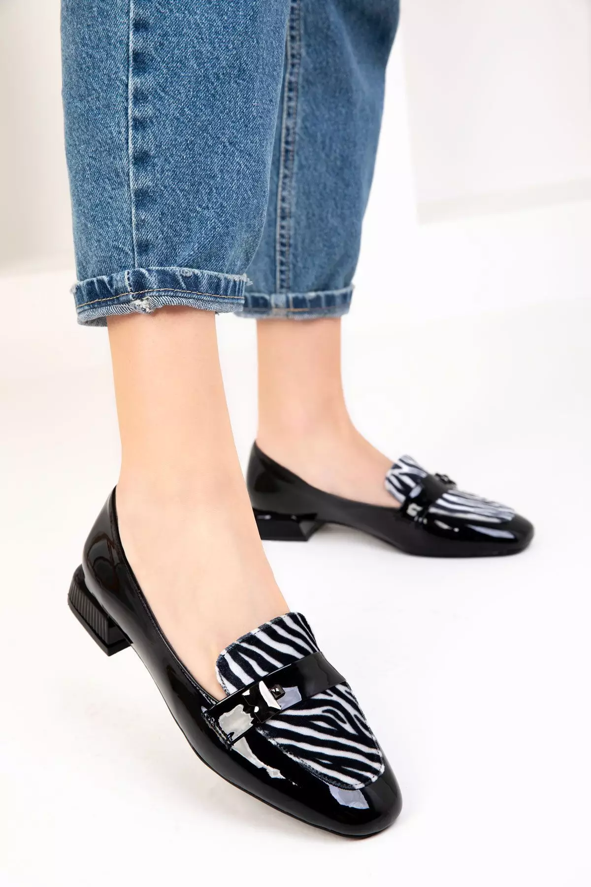 Discount on Soho  shoes - SKU: Black Patent/Zebra Loafers