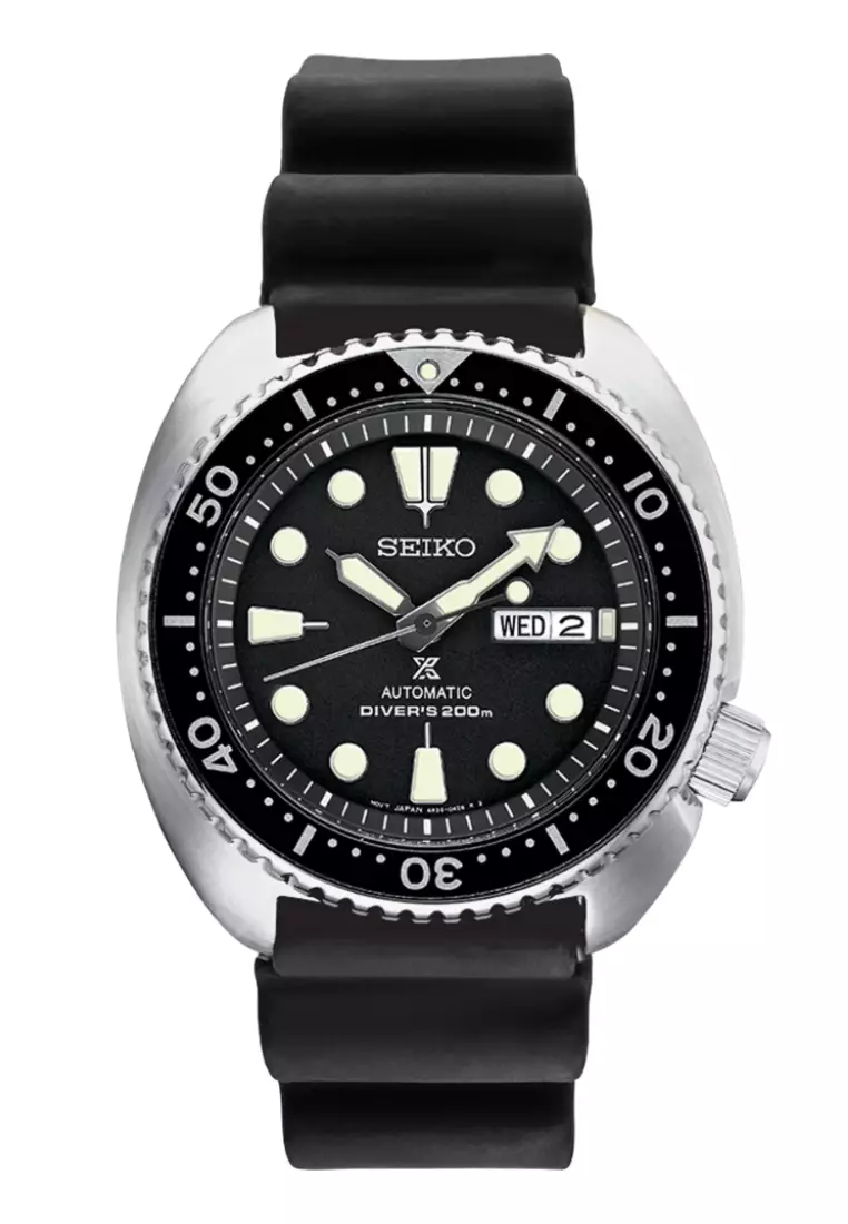 Buy Seiko Seiko Prospex 'Turtle' Diver’s 200m Black Dial Black Silicone ...