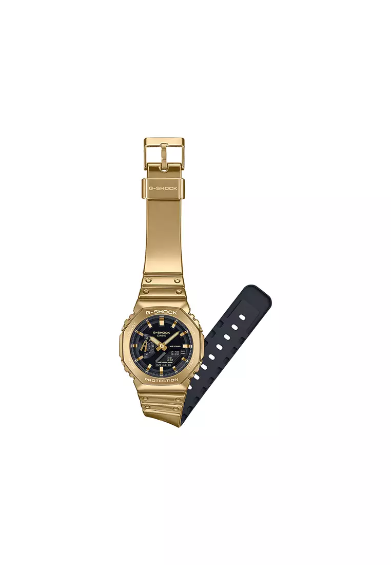 Fine Metallic Series GM-2100YMG-9A Men Analog-Digital Watch Gold Resin Strap