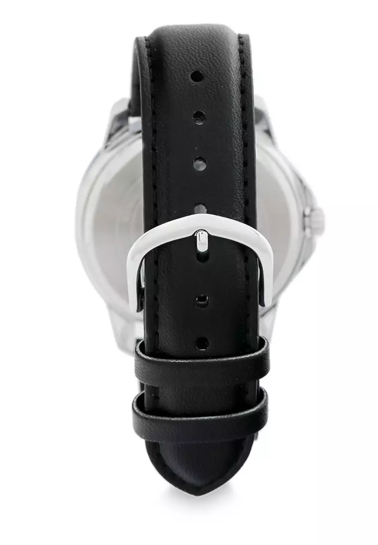 Casio Jam Tangan Pria - Brown Silver Black - Leather Strap - MTP-V004L-1BUDF