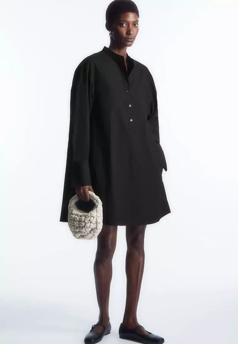 Relaxed-Fit Gathered Shirt Dress