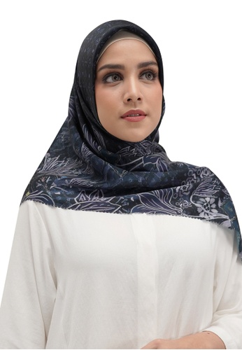 Buttonscarves navy Buttonscarves Maharani Voile Square Navy EFF63AA4EBBF5FGS_1