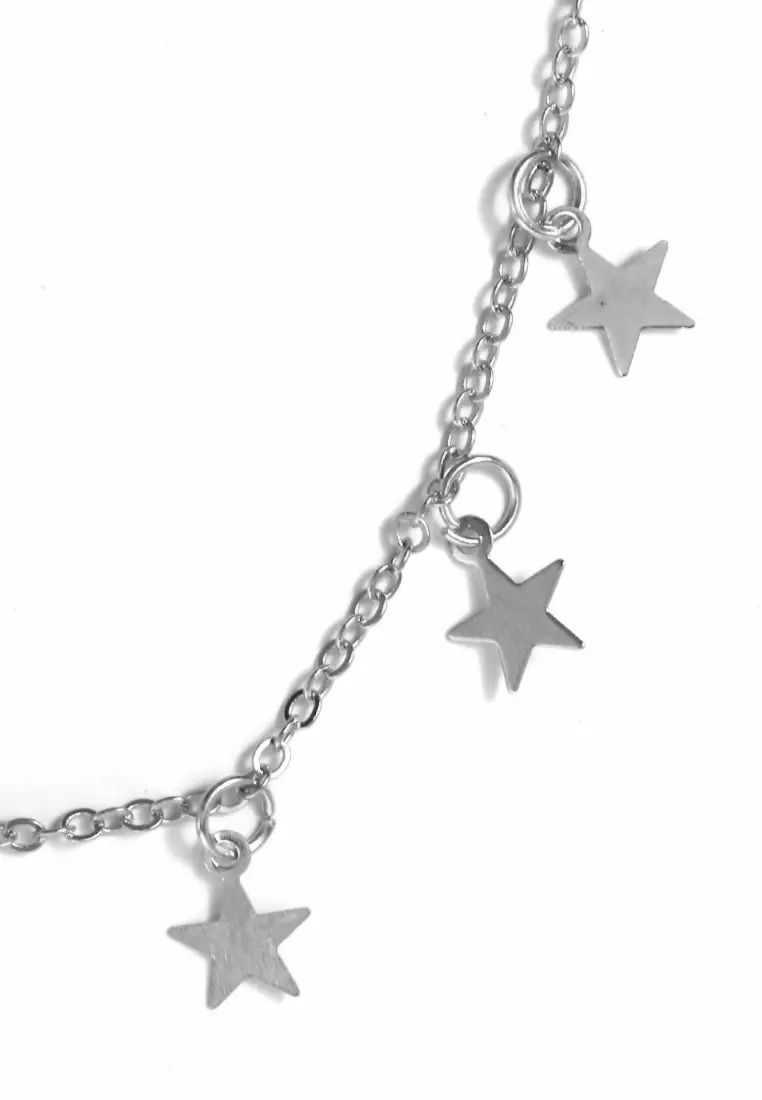 Gelang Kaki Pentagram Perhiasan Aksesoris Fashion Wanita Silver - 2