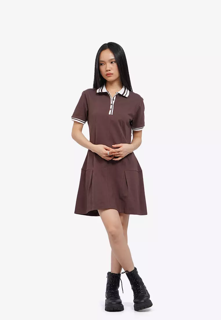 Contrast Rib Mini Dress