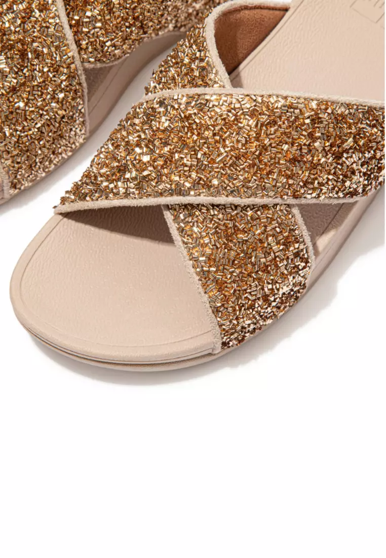 Buy FitFlop LULU Women's Shimmerfoil Slide Sandals - Gold (CJ3-010