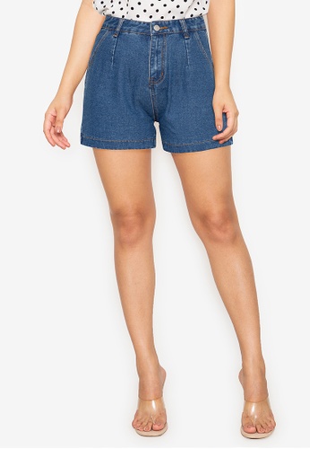 Buy Zalora Basics High Waist Denim Shorts Online Zalora Singapore