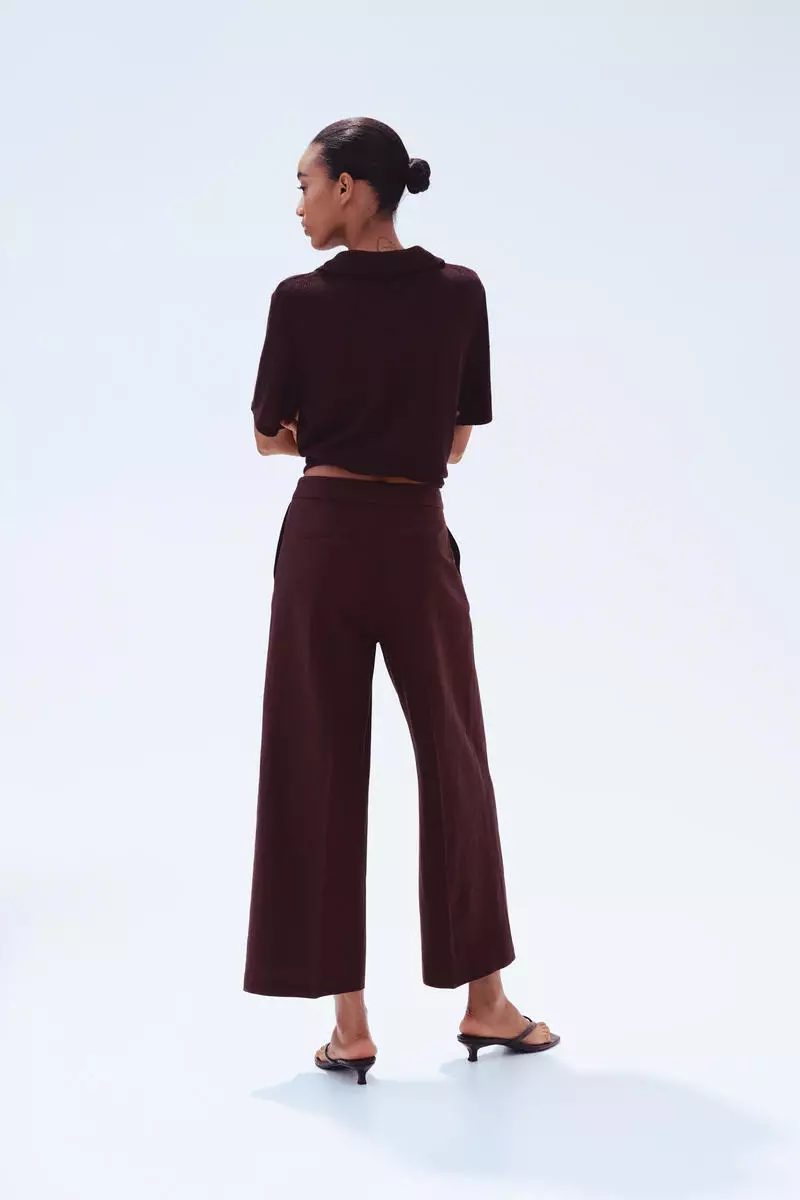 Tailored linen-blend trousers