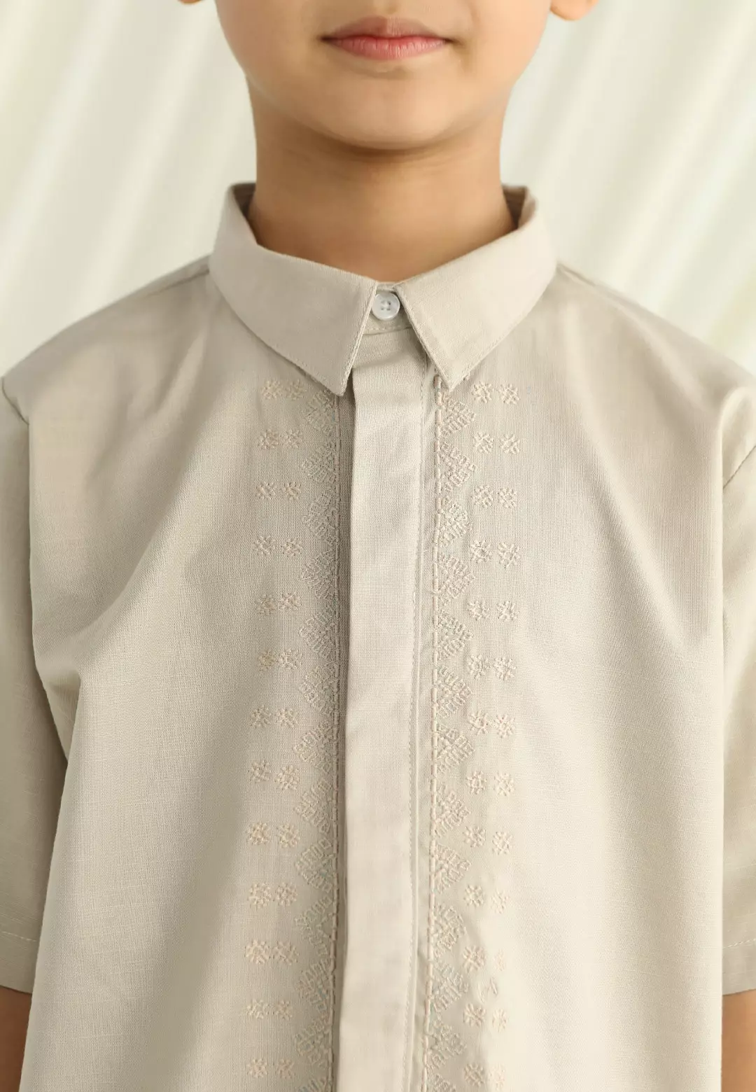 HijabChic Naka Koko Boy Beige - Baju Koko Lebaran Anak Laki-Laki