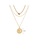 Glamorousky silver Fashion Simple Plated Gold Portrait Geometric Round Pendant with Knot Multilayer Necklace 627C0AC4AC3EF2GS_2