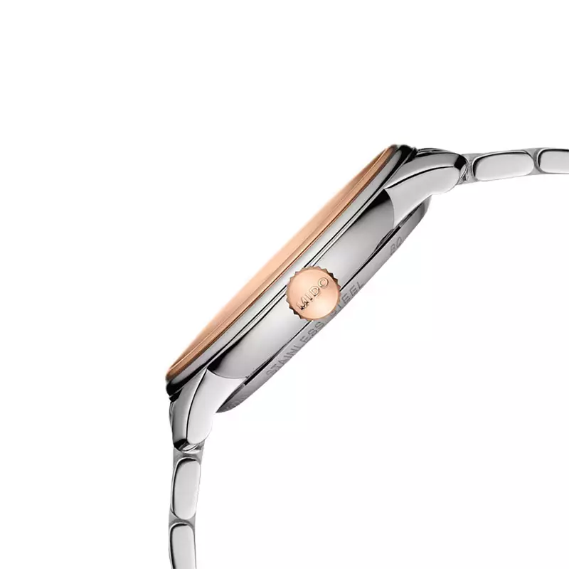 Jam Tangan Wanita MIDO Baroncelli M027.207.22.010.00 Heritage Lady White Dial Dual Tone Stainless Steel Strap