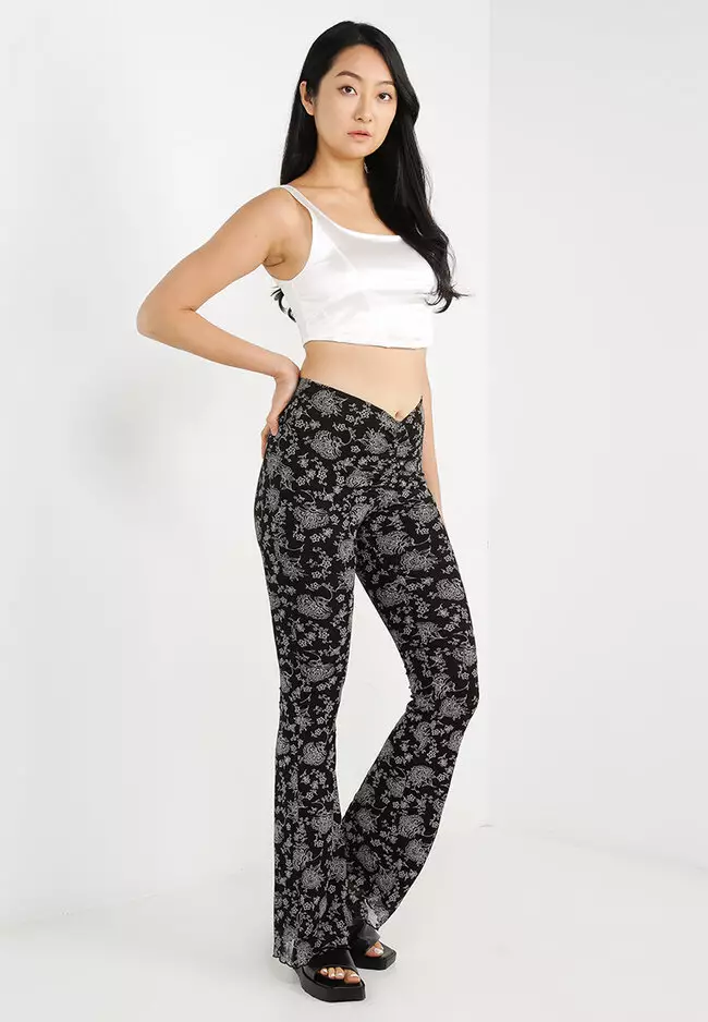 Topshop black 2025 flared trousers