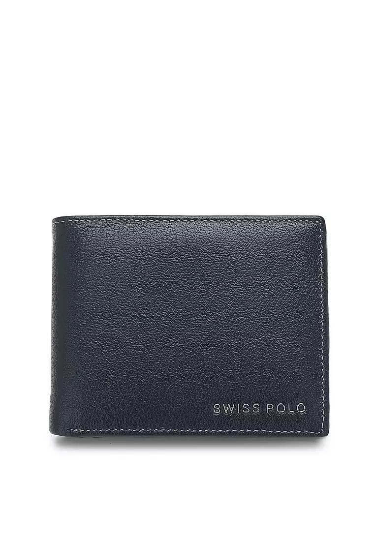 Men's Genuine Leather RFID Blocking Fortune Wallet (Genuine 皮具錢包) - 蓝色