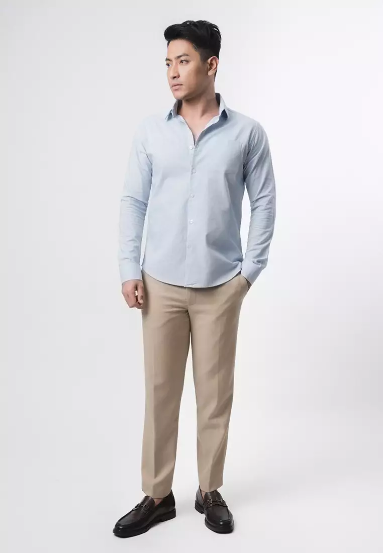 Light Blue Rami Linen LS