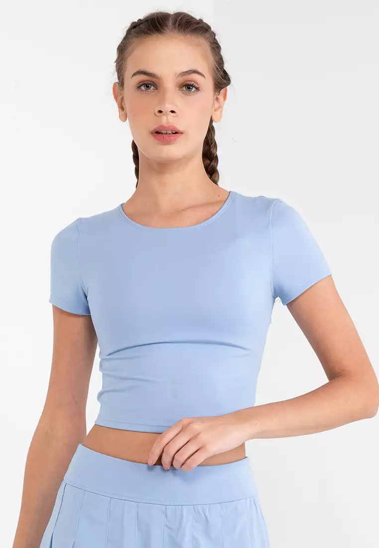 Cotton On Body SEAMLESS CROCHET LONGSLEEVE - Sports T-shirt - aqua