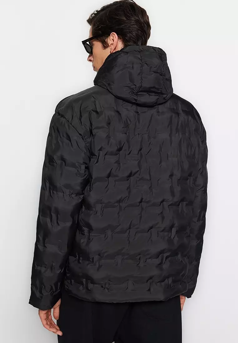 Textured Puffy Winter Jacket