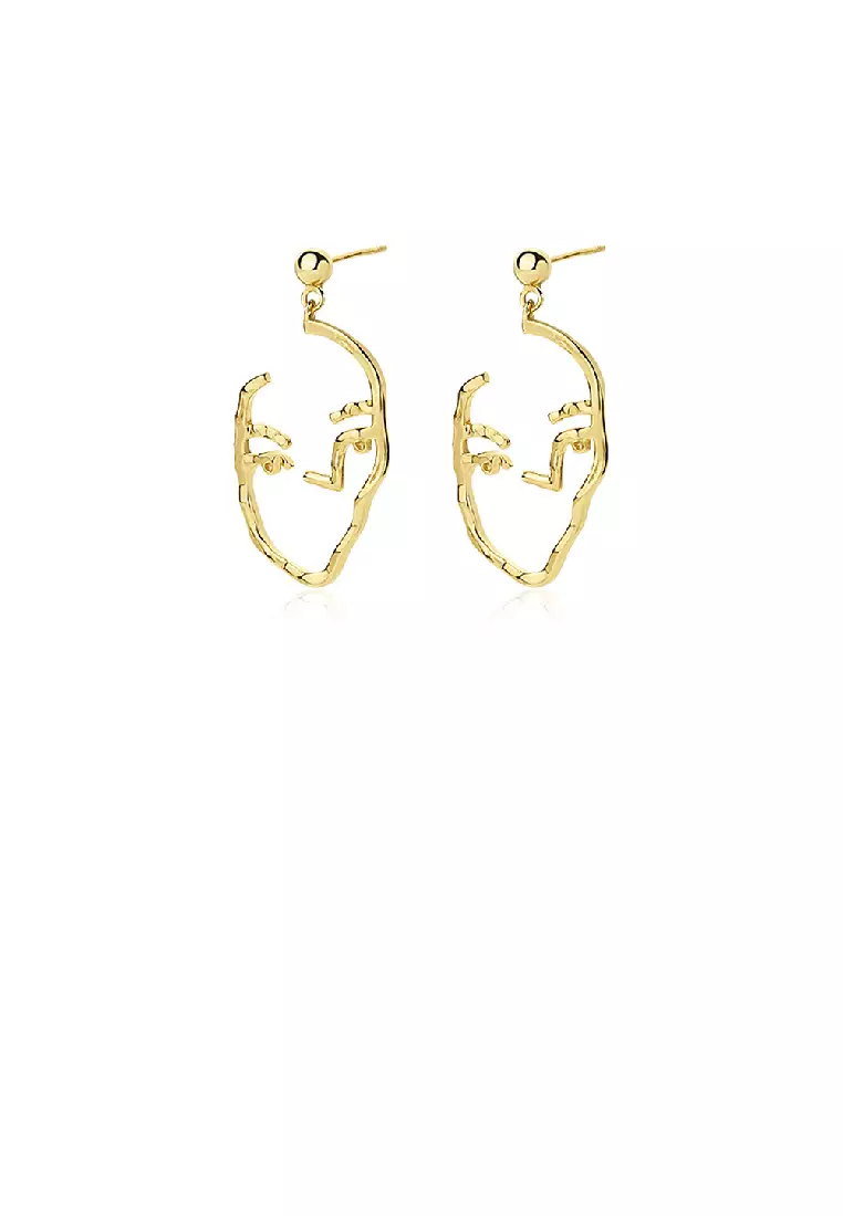 Gold face new arrivals earrings
