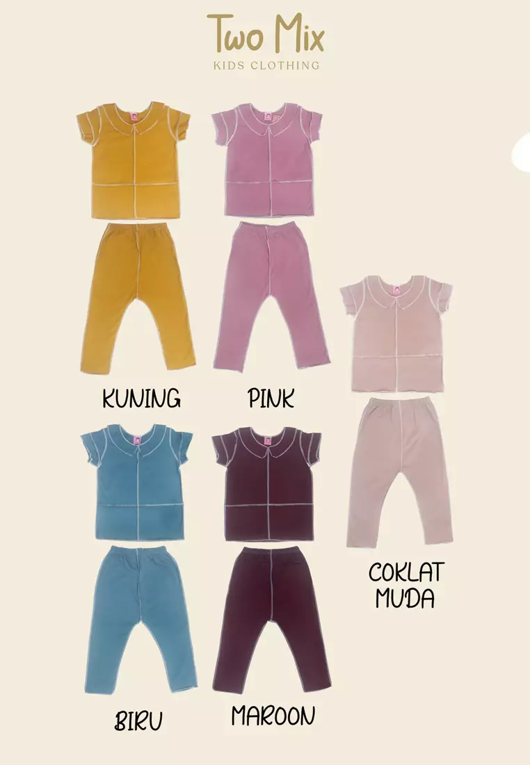 TWO MIX - Setelan Anak Bolak Balik Viral Kaos Katun - Baju Anak Cowo Cewe Kebalik 1-4 Tahun 4309