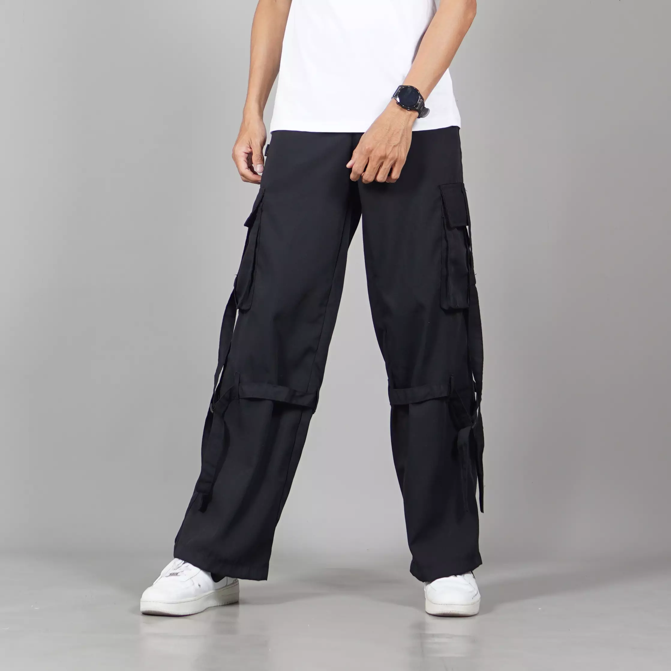  JAMES Celana Cargo Hitam Celana Kargo Hitam Cargo Pants - HITAM