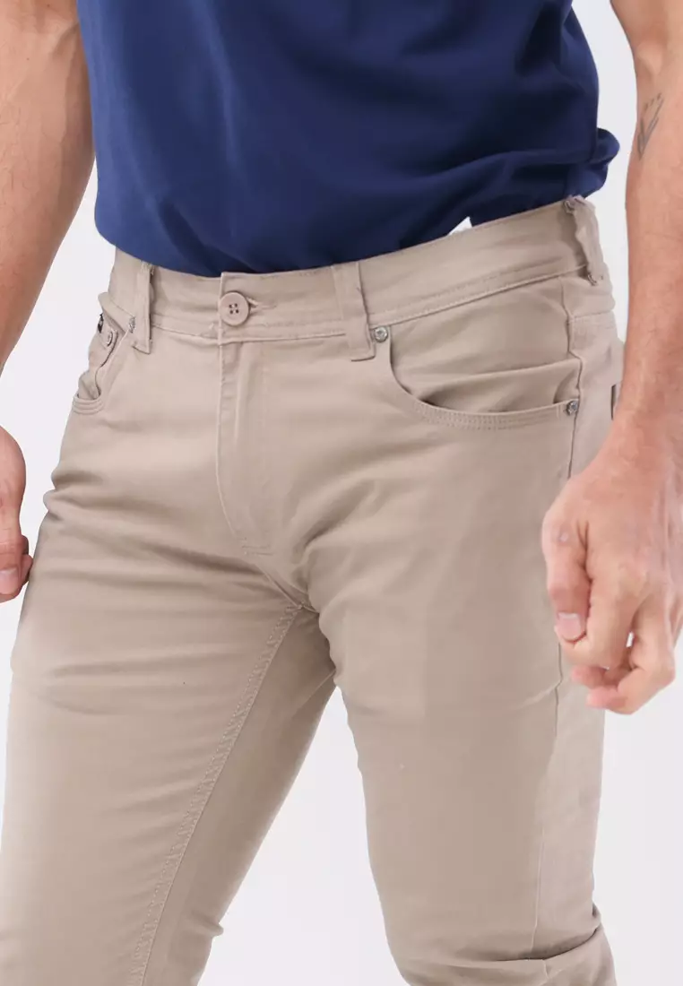 Colored Long Pants Slim Tapered Stretch