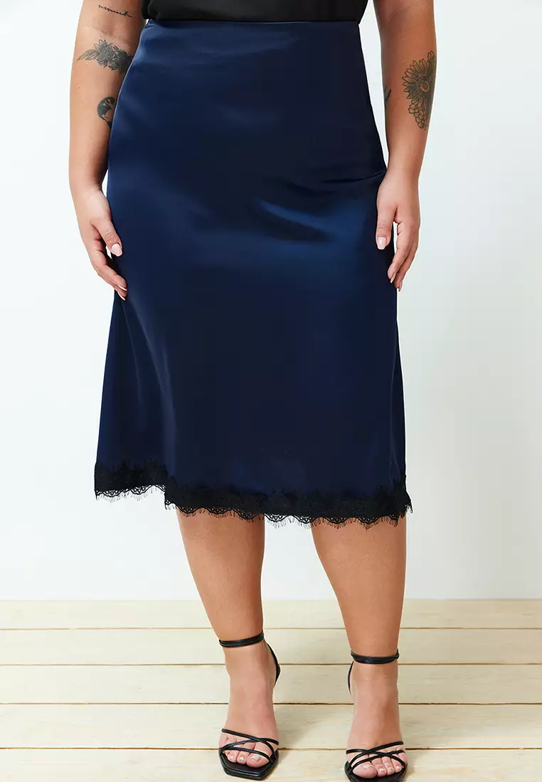 Plus size satin pencil skirt store