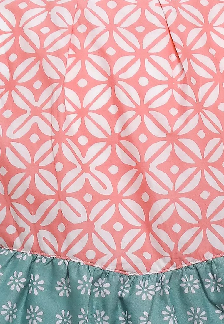 Blouse/ Blus Anak Perempuan Mecca Pink Batik Cap Junior Girl Casual