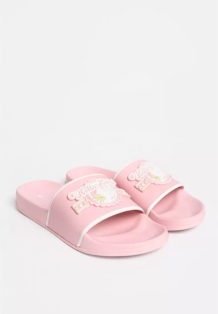 Women's  Hello Kitty Embossed One Band Slides