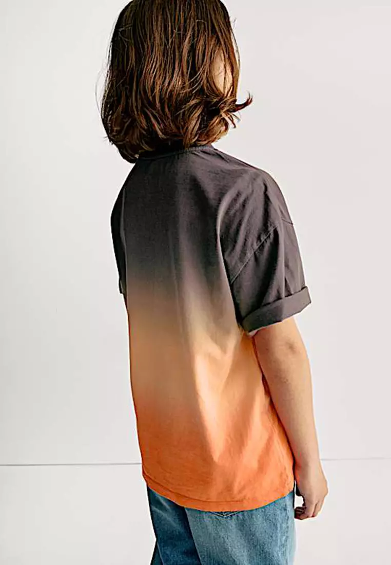 Pure Cotton Ombre Refresh Slogan T-Shirt