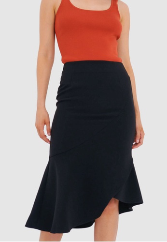 asymmetric midi skirt