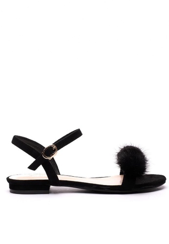 Twenty Eight Shoes Fur Ball Ankle Strap Flat Sandals 6848-30 59BC6SH39377F8GS_1
