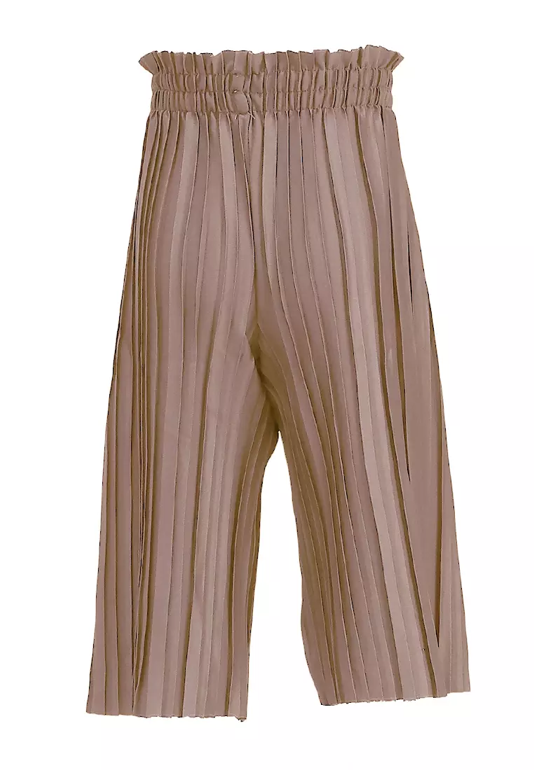 Yocelyn Kulot Plisket Anak Perempuan Motif Polos Kid Long Pants Material Hyget ORIGINAL - Milo