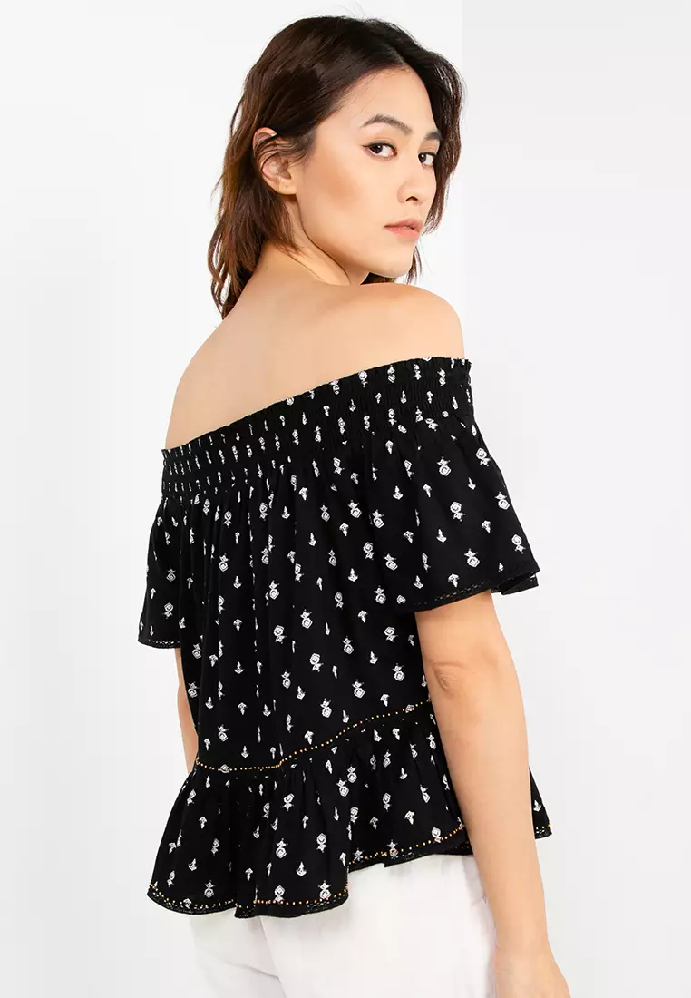 Buy Superdry Vintage Off Shoulder Woven Top 2023 Online ZALORA