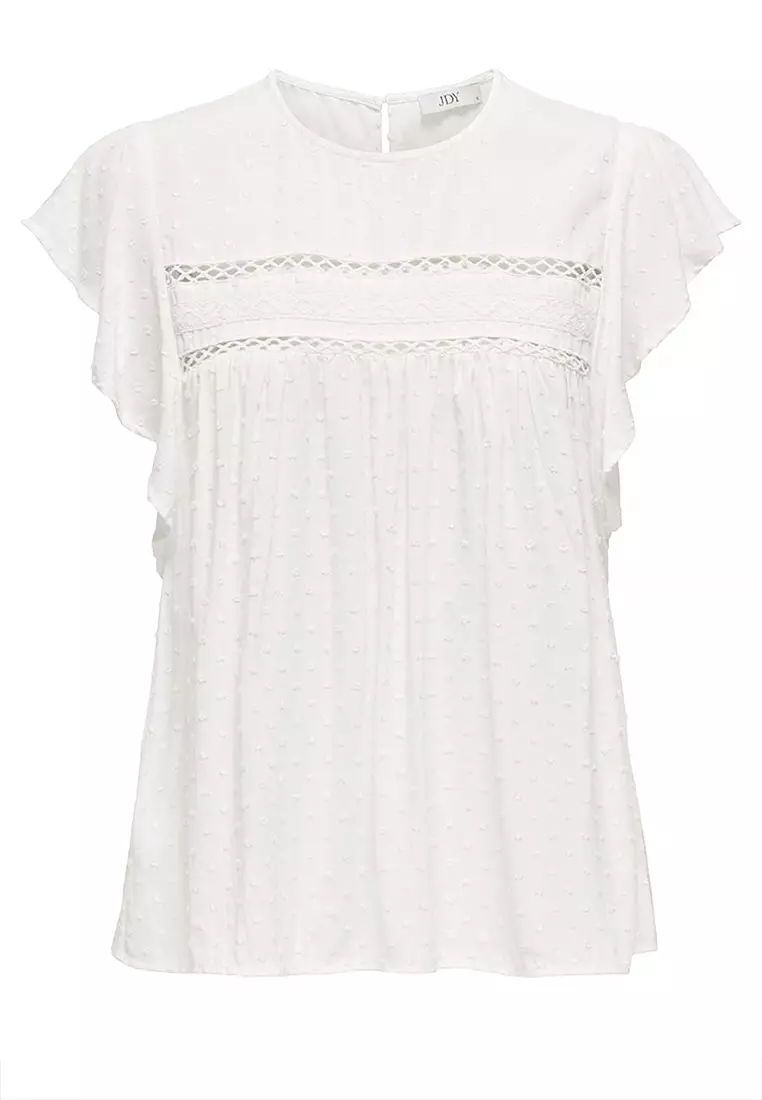 Short Sleeve Frill Woven Top