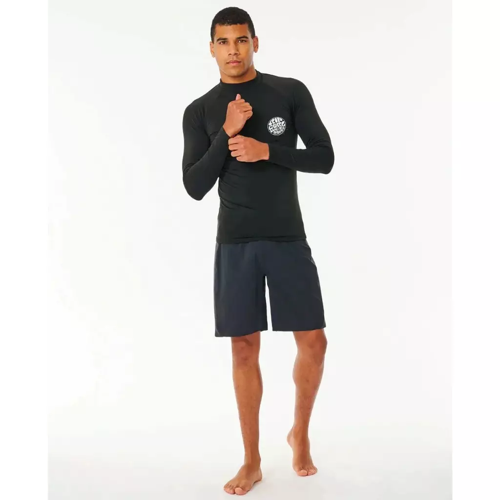 Rip Curl Icons UPF Brushed Long Sleeve Rash Vest Black