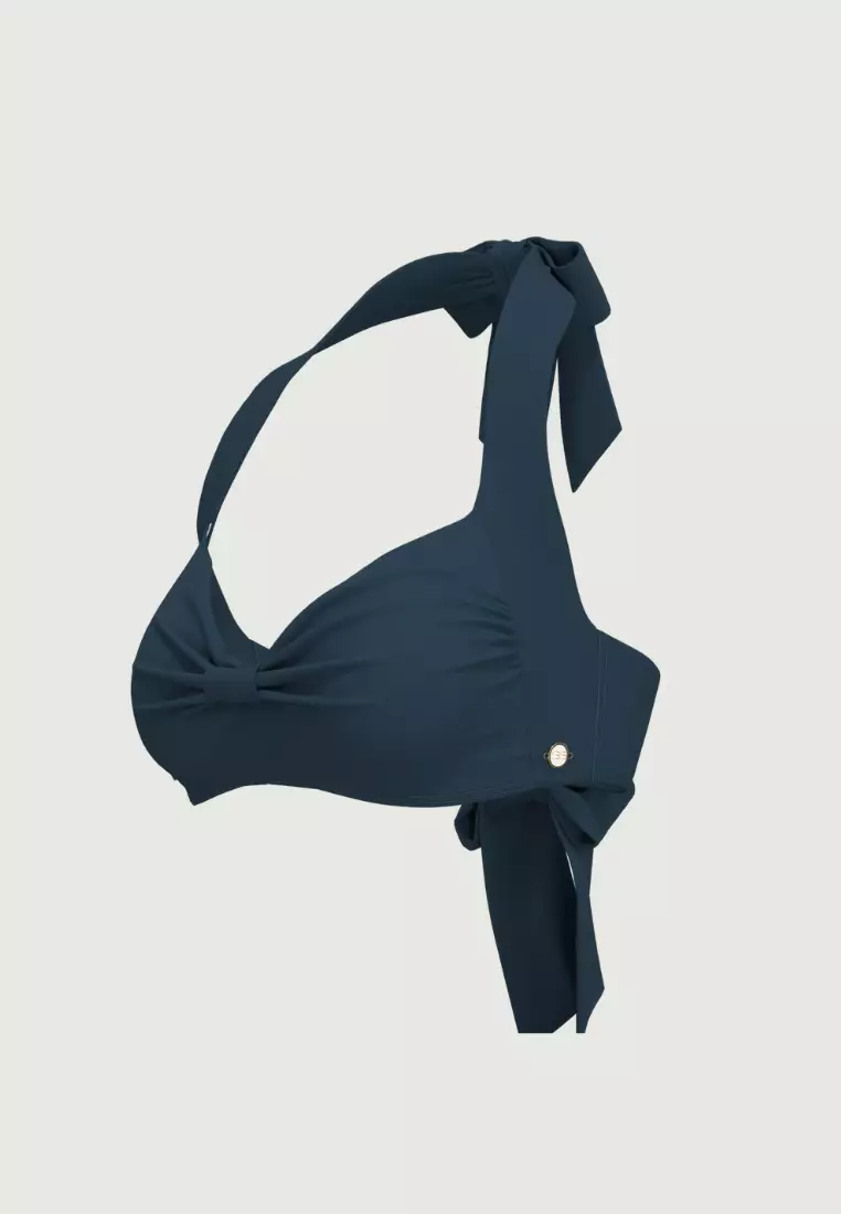 Core Solid Deep Jade Knot Front Bikini Top