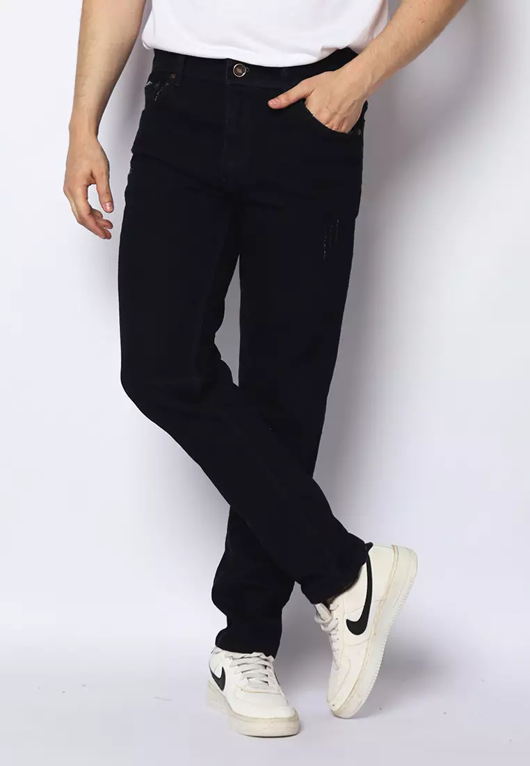 2nd RED Jeans Slim Fit Dared Ripped Hitam 132502