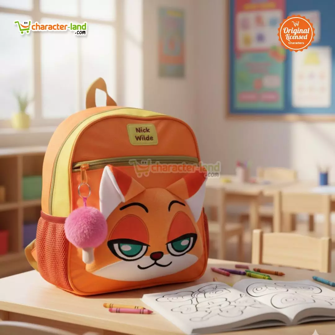 Tas Ransel Anak Zootopia Original - Nick Wilde Orange - 25x30 cm (Wajah Timbul 3D)