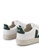 Veja white and green V-12 Leather Sneakers C30F5SH86C2DB7GS_3