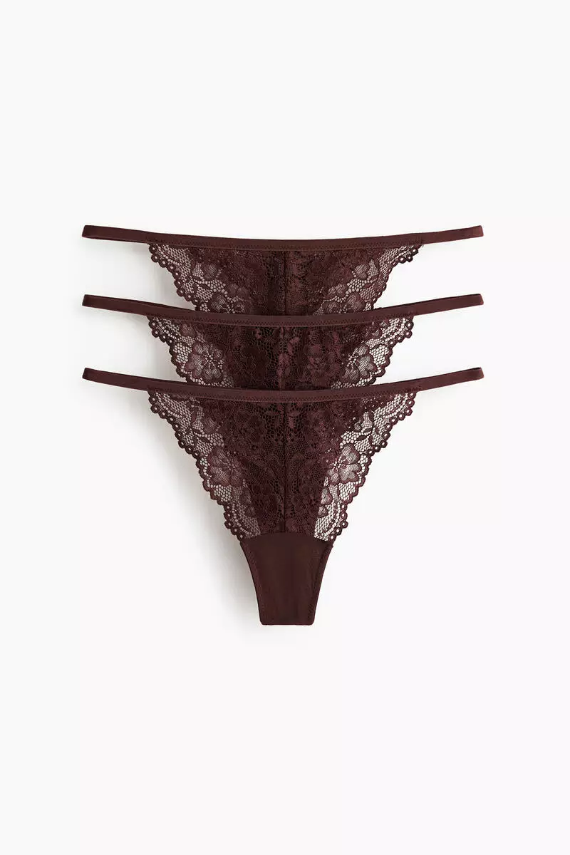 3-pack lace tanga thong briefs