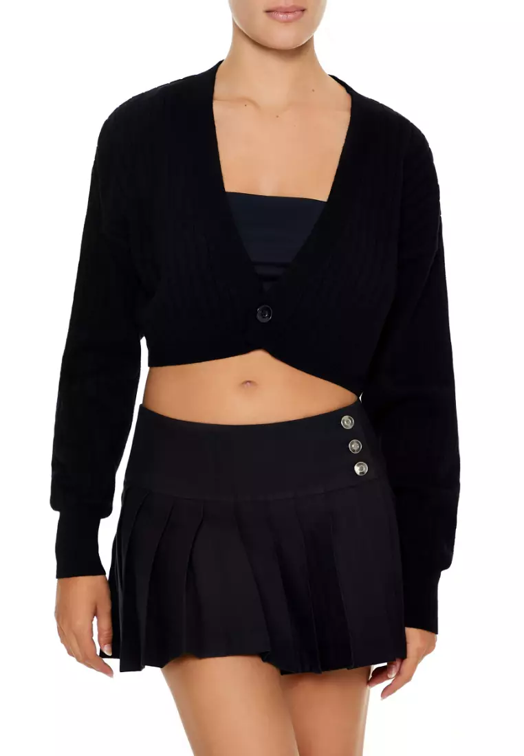 Forever 21 black cropped sweater hot sale